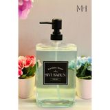 MAKRİ HOME 750 ml Modern Ve Şık Tasarım Cam Sıvı Sabun & Deterjanlık