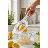 MAKRİ HOME Akrilik Limon Sıkacağı Manuel Narenciye Presi Çekirdek Ayırıcılı Kırılmaya Dayanıklı Plastik Şeffaf