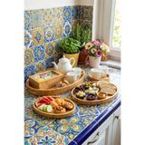 MAKRİ HOME Bambu Oval 3'lü Tepsi Seti. Küçük Tepsi: 20x29 cm. Orta Tepsi: 26x36 cm. Büyük Tepsi: 31x45 cm