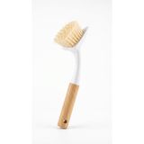 Makri Home Bambu Saplı Kompakt Bulaşık ve Lavabo Temizleme Fırçası, Kısa Sap, 22 cm