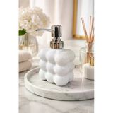 MAKRİ HOME Bubble Cam Sıvı Sabunluk, 300 ml - Beyaz, 9,5x6,5x15 cm