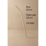 Makri Home Cam Pipet 24’Lü Set — 20 Cm Uzunluk, 0,5 Cm Çap