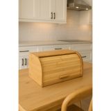 MAKRİ HOME Demonte Doğal Bambu Ekmeklik, 38,5 x 23 x 19,5 cm