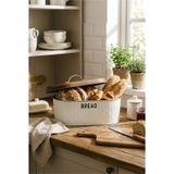 Makri Home Ekmeklik, Metal Ekmek Kutusu, Desenli Beyaz Ekmek Sepeti, 34 X 19 X 16 Cm Çok Renkli