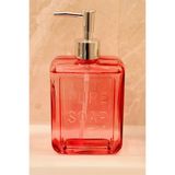 MAKRİ HOME Renkli Cam Sıvı Sabunluk, 500 ml, Pembe