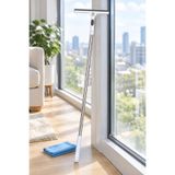 MAKRİ HOME Saplı Cam Çekçek, Kauçuk Uçlu Camsil, Çelik Saplı, Beyaz, 86 cm
