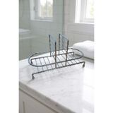 MAKRİ HOME Siyah Sıvı Sabunluk Standı Tezgah Üstü Banyo Mutfak Düzenleyici, Gümüş Oval Organizer