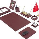 Makro Ofis Dora Sümen Takımı 12 parça Bordo Full Set