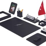 Makro Ofis Dora Sümen Takımı 12 Parça Siyah Full Set (Gold Aksesuarlı)