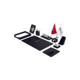 Makro Ofis Dora Sümen Takımı 12 Parça Siyah Full Set Gümüş Aksesuarlı - Siyah(Gümüş Aksesuar)