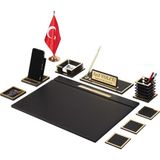 Makro Ofis Lina Sümen Takımı 10 Parça Siyah Full Set - Gold