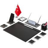 Makro Ofis Lina Sümen Takımı 10 Parça Siyah Full Set - Gümüş