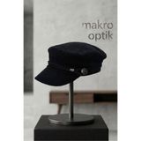 Makro Optik Kadın Kaptan Denizci Tipi Kaşe Kasket Şapka