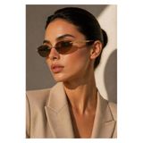 Makro Optik LÜX KRİSTAL GOLD ÖRME DETAYLI KAHVE KADIN GÜNEŞ GÖZLÜĞÜ