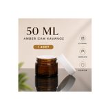 makrobay 1 Adet 50 ml Lüks Cam Krem Kavanozu -Sızdırmaz Amber Krem Kavanozu Seti