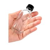 Makrobay 10 Adet Çok Amaçlı 50ML Cam Şişe Küçük Plastik Kapak Oda Kokusu Şişesi Shot Şişesi 10X50ML