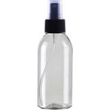 Makrobay 100 Adet - 100ML Plastik Şeffaf Oval Boyunlu Şişe, Boş Siyah Parmak Spreyli Pet Şişe