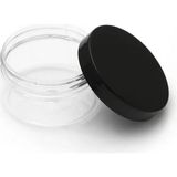Makrobay 100ML - Plastik Boş Kavanoz Şeffaf - 10 Adet - Siyah