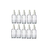 makrobay 30 ml Cam Damlalıklı Şeffaf Şişe – 10'lu Set, Ecza Ve Kozmetik Dropper Şişe