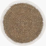 Makrome Yuvarlak Beyaz/natural Amerikan Servis - 35 x 35 cm