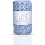 Makromecity 3 Büküm Pamuk Makrome İpi 3 mm Taranan Makrome Halat İp 500 gr Bebe Mavisi