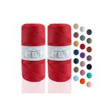 Makromecity Premium 200 Gr 230m Polyester Makrome Ipi Kırmızı 2mm Supla Ip Ve Çanta Ipliği (2x100gram)