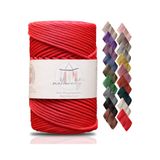 Makromecity Premium 250 gr 3mm Polyester Makrome Ipi Kırmızı 120 M Supla Ip Ve Çanta Ipliği