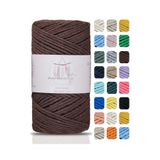 Makromecity Premium Koton Pamuk Makrome Ipi Acı Kahve 200 gr 150 Metre 2mm Cotton Makrome Çanta Ipi Supla Ipi