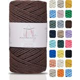 Makromecity Premium Koton Pamuk Makrome Ipi Acı Kahve 200 gr 150 Metre 2mm Cotton Zincir Makrome Çanta Ipi Supla Ipi