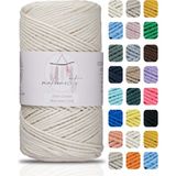 Makromecity Premium Koton Pamuk Makrome Ipi Ekru 200 gr 150 Metre 2mm Cotton Zincir Makrome Çanta Ipi Supla Ipi
