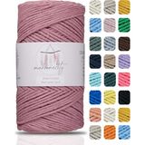 Makromecity Premium Koton Pamuk Makrome Ipi Gül Kurusu 200 gr 150 Metre 2mm Cotton Zincir Makrome Çanta Ipi Supla Ipi - Gülkurusu