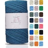 Makromecity Premium Koton Pamuk Makrome Ipi Kot Mavi 200 gr 150 Metre 2mm Cotton Zincir Makrome Çanta Ipi Supla Ipi