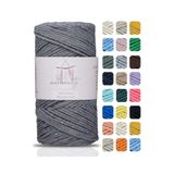 Makromecity Premium Koton Pamuk Makrome Ipi Koyu Gri 200 gr 150 Metre 2mm Cotton Makrome Çanta Ipi Supla Ipi