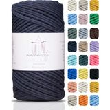 Makromecity Premium Koton Pamuk Makrome Ipi Lacivert 200 gr 150 Metre 2mm Cotton Zincir Makrome Çanta Ipi Supla Ipi