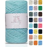 Makromecity Premium Koton Pamuk Makrome Ipi Mint 200 gr 150 Metre 2mm Cotton Zincir Makrome Çanta Ipi Supla Ipi