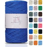 Makromecity Premium Koton Pamuk Makrome Ipi Saks Mavi 200 gr 150 Metre 2mm Cotton Zincir Makrome Çanta Ipi Supla Ipi