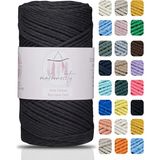 Makromecity Premium Koton Pamuk Makrome Ipi Siyah 250 gr 185 Metre 2mm Cotton Zincir Makrome Çanta Ipi Supla Ipi