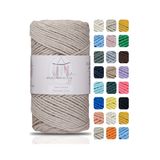 Makromecity Premium Koton Pamuk Makrome Ipi Sütlü Kahve 200 gr 150 Metre 2mm Cotton Makrome Çanta Ipi Supla Ipi