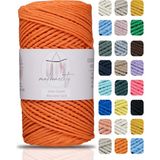 Makromecity Premium Koton Pamuk Makrome Ipi Turuncu 200 gr 150 Metre 2mm Cotton Zincir Makrome Çanta Ipi Supla Ipi