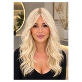 Makromehome Made With Love Platin Sarı Tül Tepelik Her Yöne Ayrılabilir Doğal Görünümlü Dalgalı Isıya Dayanıklı Fiber Saç