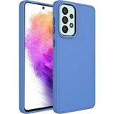 Maks Technology Galaxy A33 5G Kılıf Metal Çerçeve ve Buton Tasarımlı Silikon MKST Luna Kapak - Lavendery Gray