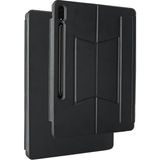 Maks Technology Galaxy Tab S9 Fe Plus Mkst Border Keyboard Bluetooh Bağlantılı Standlı Klavyeli Tablet Kılıfı - Siya - Siyah