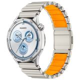 Maks Technology Huawei GT4 46mm MKST KRD-151 22mm Metal Silikon Kordon - Gümüş-Turuncu
