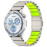 Maks Technology Huawei GT4 46mm MKST KRD-151 22mm Metal Silikon Kordon - Gümüş-Yeşil