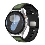 Maks Technology Huawei Honor Magic 2 46mm MKST KRD-135 22mm Silikon Kordon Strap Kayış - Koyu Yeşil-Siyah