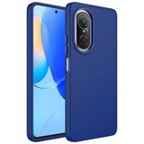 Maks Technology Huawei Nova 9 SE Kılıf Metal Çerçeve ve Buton Tasarımlı Silikon MKST Luna Kapak - Lacivert