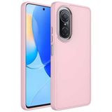 Maks Technology Huawei Nova 9 SE Kılıf Metal Çerçeve ve Buton Tasarımlı Silikon MKST Luna Kapak - Pembe