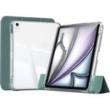Maks Technology iPad Air 11 2024 Kılıf Magnetik Ayrılabilen Airbagli mkst Sliding Tablet Kılıfı - Koyu Yeşil