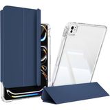 Maks Technology ipad Pro 13 2024 Kılıf Magnetik Ayrılabilen Airbagli mkst Sliding Tablet Kılıfı - Lacivert