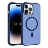 Maks Technology iPhone 14 Pro Max Kılıf M-safe Şarj Özellikli MKST Babet Kapak - Mavi